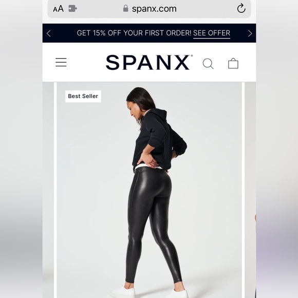 SPANX Pants - Spanx faux leather leggings size small petite